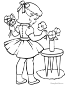 Flicka med blommor